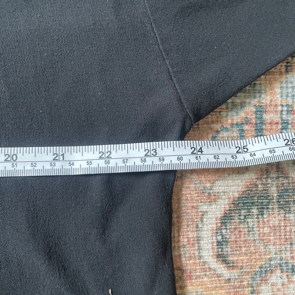 Eileen Fisher black georgette crepe silk long sleeve box top blouse - Picture 5 of 6
